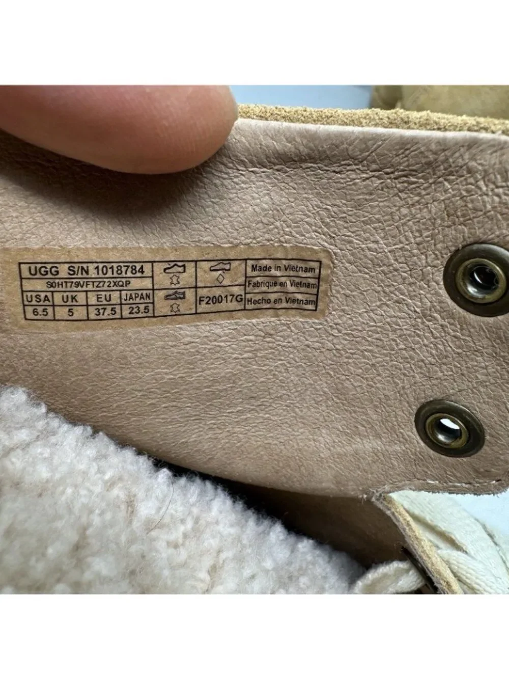 UGG Kiernan Womens 6.5 Sheep Skin Platform Wedge Ankle Lace-up Booties Tan